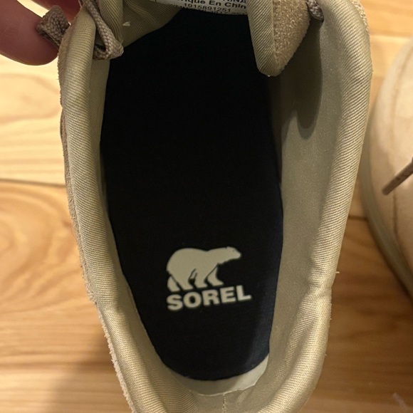 Sorel Evie Sport Suede Lace Bootie Sz 9 Style NL3817-251 Tan Comfort - Picture 8 of 9